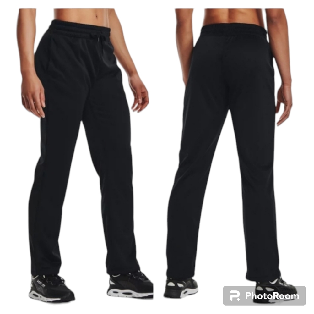 🆕 Women's SIZE X-LARGE Black Under Armour Cropped Fleece Lounge Pants